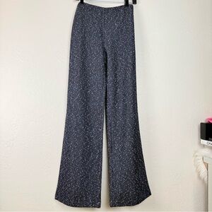 NWT J.McLaughlin Carter Knit Navy/Dk Charcoal Wide Leg Trousers Size 8